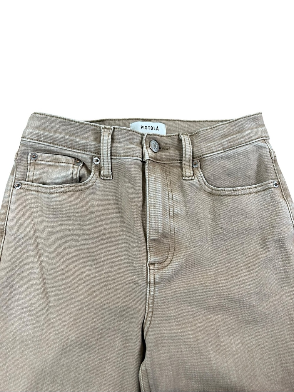 PISTOLA Lennon High Rise Crop Boot Jeans Mink Snow Taupe Sz 25 Stretch Neutral - Picture 5 of 16